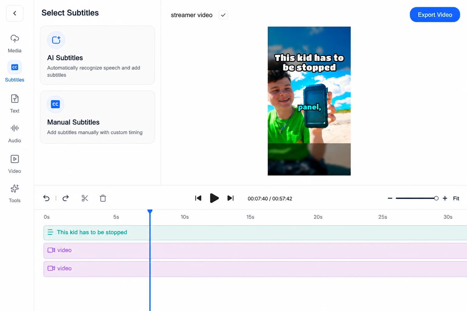 Crayo web editor interface