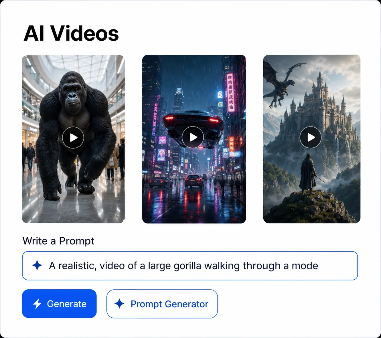 AI Videos feature