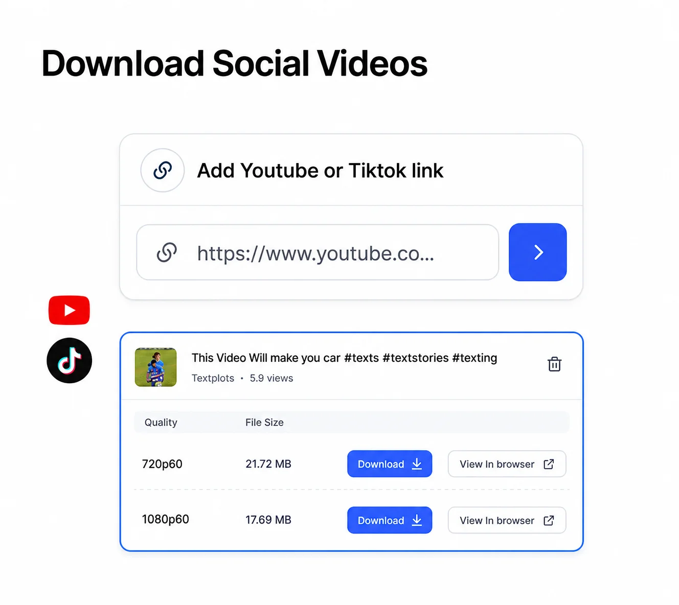 Download Social Videos feature